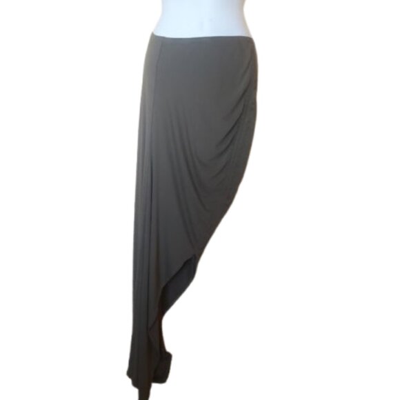 Khaki Green Asymmetrical Skirt Size Medium / 6 - Picture 1 of 3